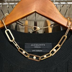 Rebecca Rose Gold Plated Bronze paperclip necklace